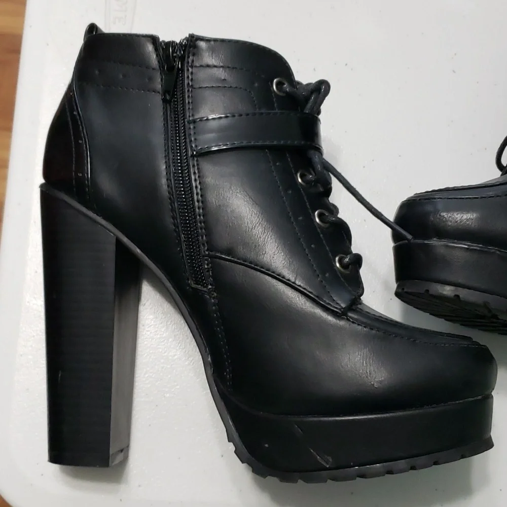 LEILA STONE black high shoes - Picture 5 of 15